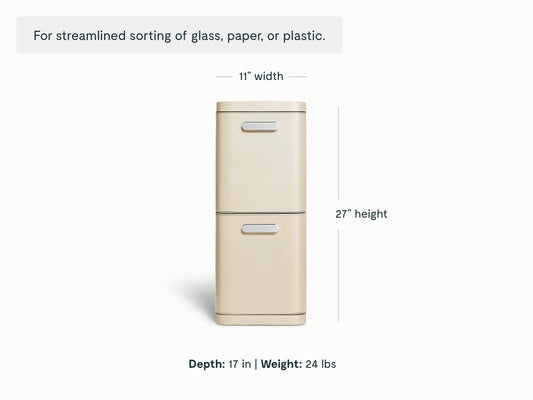 45L 2-Drawer Recycling Bin